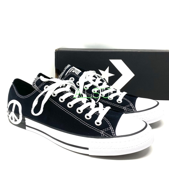 Converse Chuck Taylor ☮️ AS Canvas Low Skate Men’s Size Black Sneakers 165769F - Picture 2 of 13